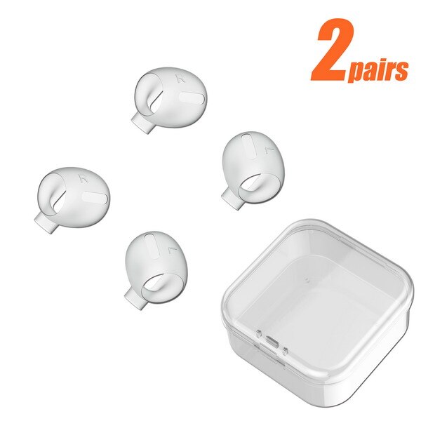 TENNMAK Non Slip Silicone Ear Cover Eartips Compatible with AirPods Pro Eartips Skin Cover Case (fit in the case): clear 2 pairs