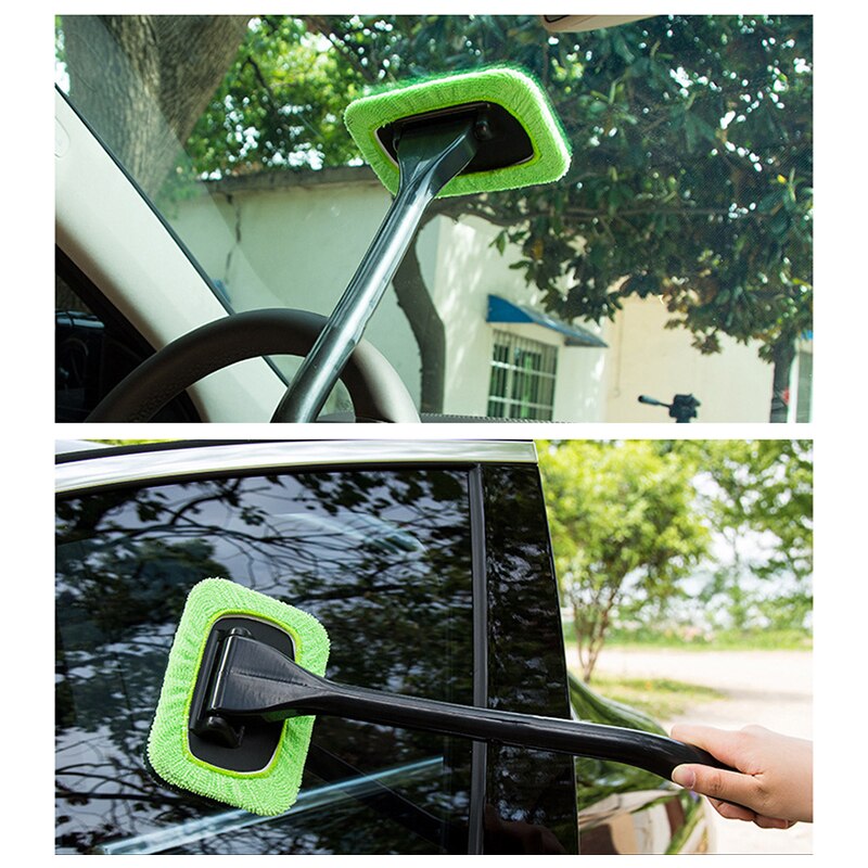 Window Windshield Cleaning Tool Microfiber Cloth Car Cleanser Brush with Detachable Handle Auto Inside Glass Wiper L5