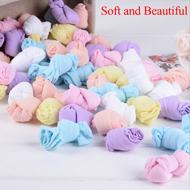 10 paires de chaussettes colorées pour enfants été chaussettes bonbons pour enfants heureux