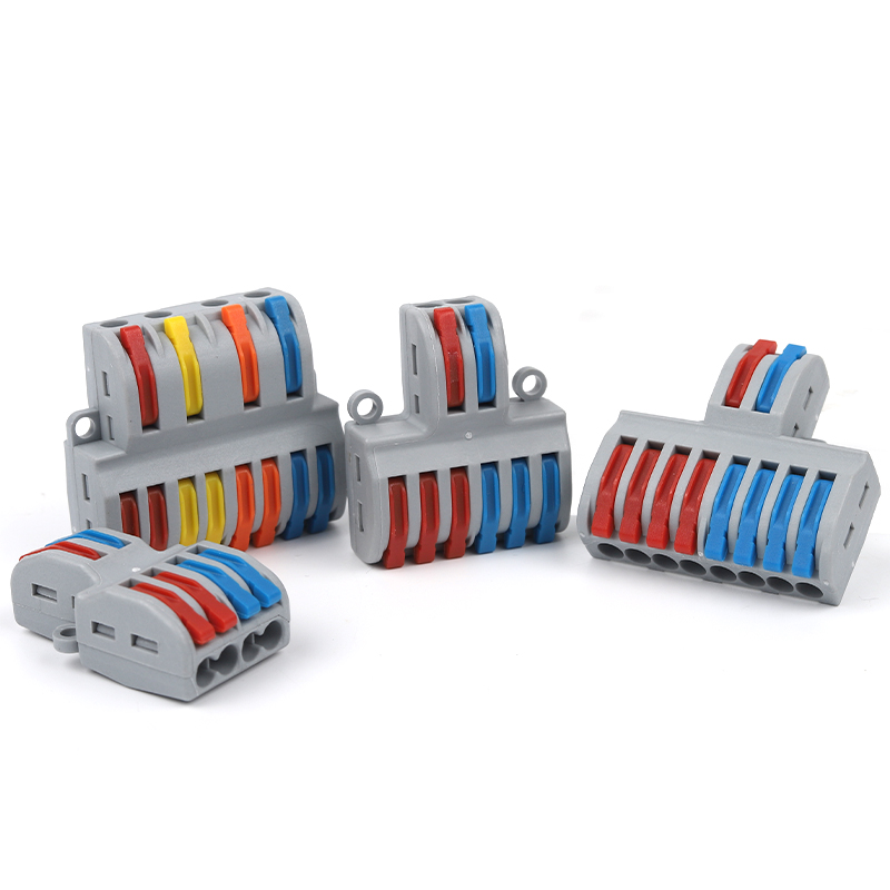 Quick Compact Splitter Electrical Cable Connectors SPL Spring Spliced Conductor Termianl Block plug-in Junction Box AWG 28-12