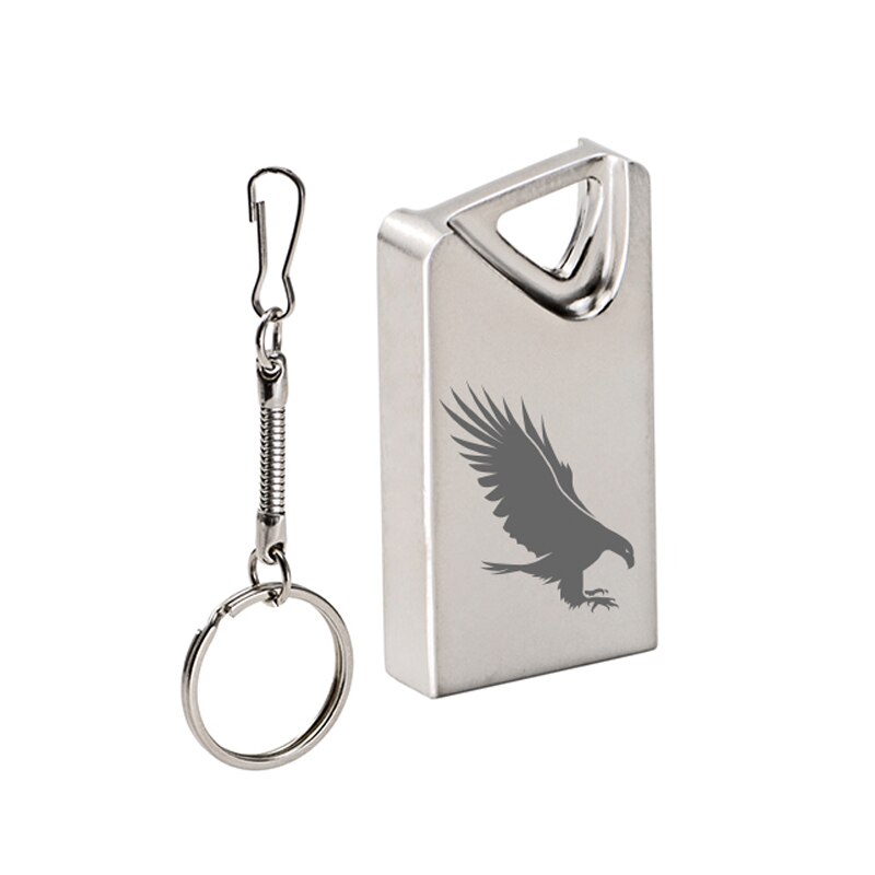 JASTER USB Flash Drive Super mini флешка usb metalen penna sleutel schijf logo pendrive bastone flash 32GB/8GB/4GB/16GB/128GB: 16GB / Silver eagle logo