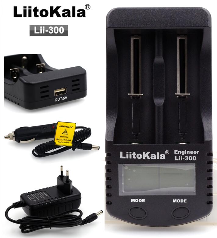 Liitokala lii-500 400 300 Lii-PD4 S1 LCD 3.7V 18650 26650 18500 18350 16340 17500 21700 20700 1.2V AA AAA Ni-MH Battery Charger: Lii-300 Full set