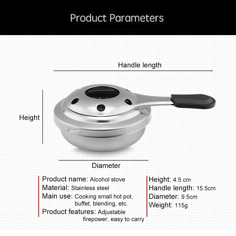 Alcohol Stove Burner Set Outdoor Picnic Camping Stainless Steel Portable Alcohol Stove Fuel Furnace Spirit Burner With Handle