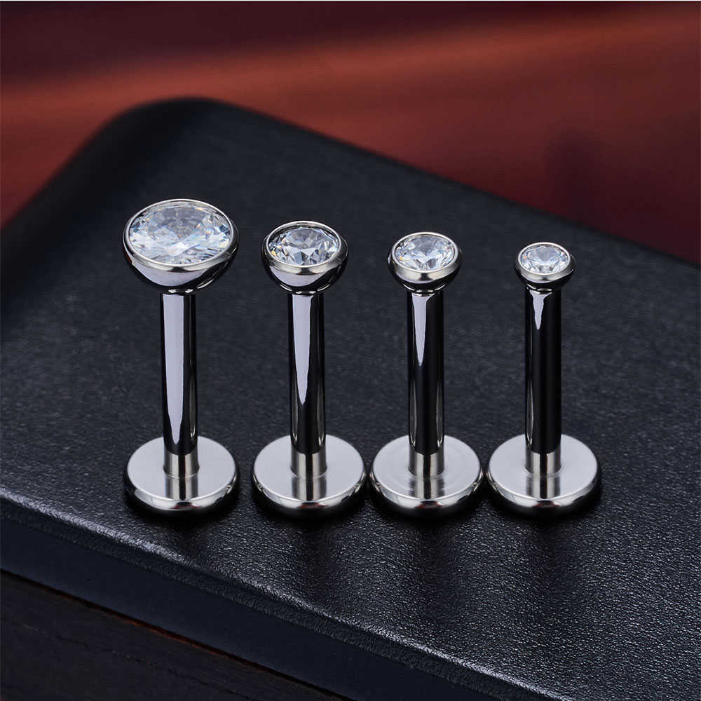10/50 Uds G23 hilo interno de titanio en forma de taza cartílago de oreja uñas joyería perforada Simple y de uñas de oreja labio