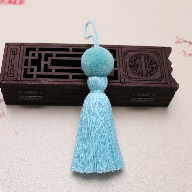 6Pcs Pompon Ball Tassel Fringe DIY Keychain Bag Jewelry Making Charms Curtain Pendant Accessories Crafts Hanging Tassels Trim