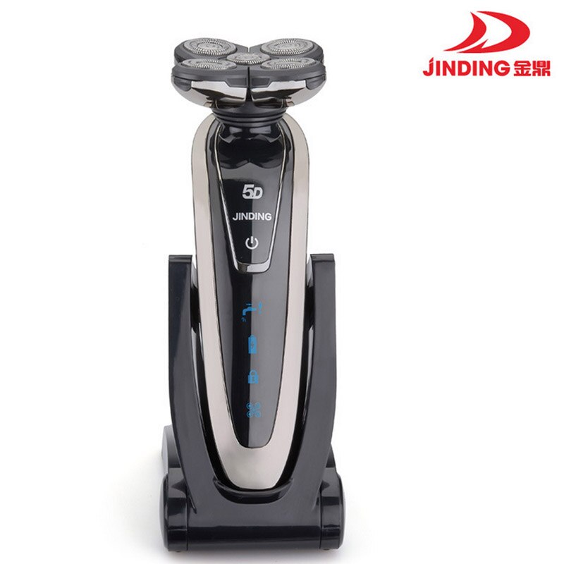JINDING 5 Heads Washable Rechargeable Electronic Shaver Triple Blade Electric Shaving Razors Men Face Care 5D Floating RQ5580: GRAY