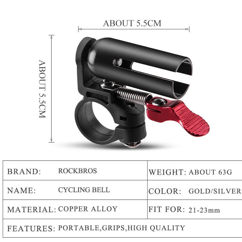 ROCKBROS Bicycle Bike Bell Portable Mini MTB Mountain Road Bike Horn Cycling Safety Alarm Warning Ring Bicycle Accessories