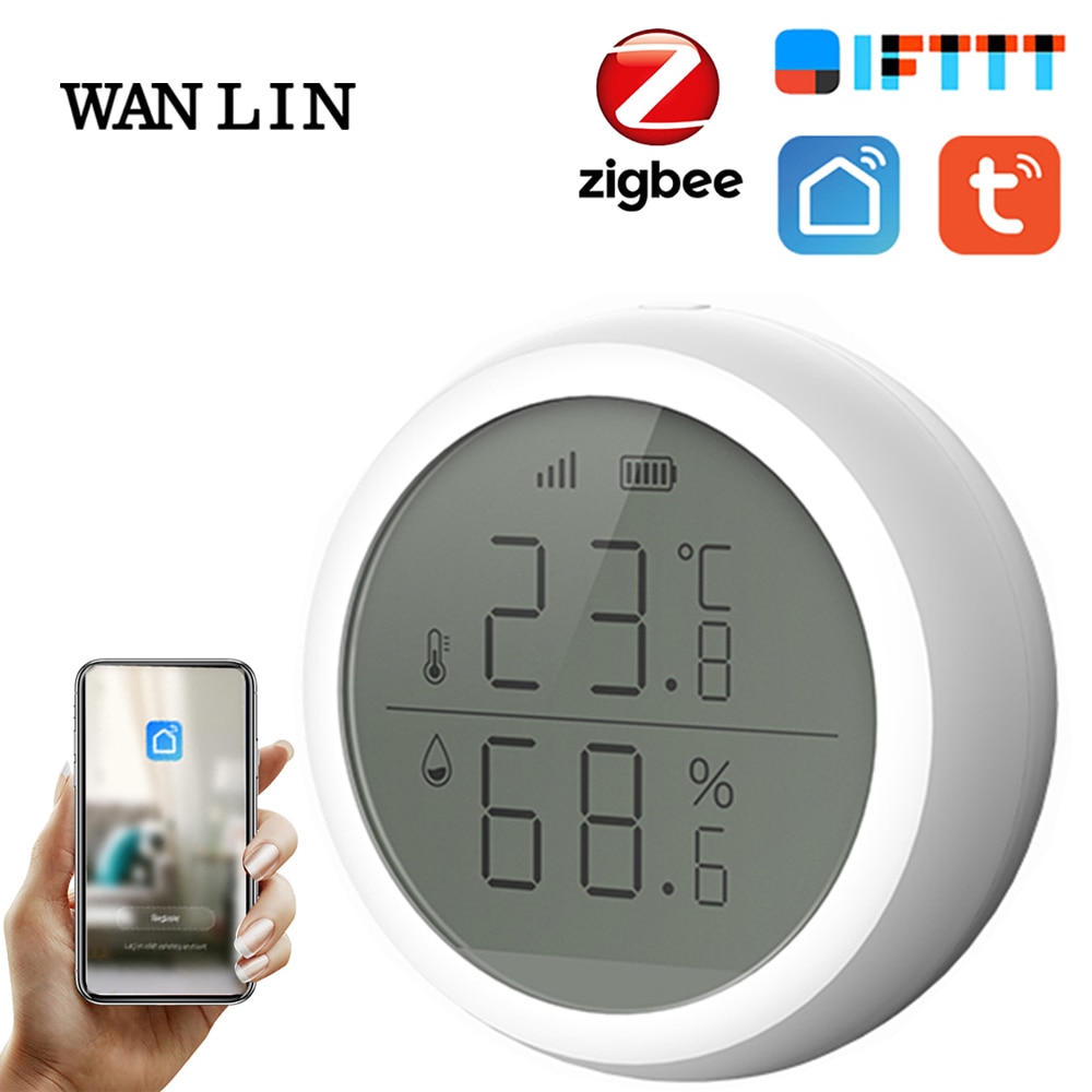 Tuya Smart Home ZigBee Temperature And Humidity Sensor Indoor Hygrometer Thermometer With LED Screen Works With Home Assistant
