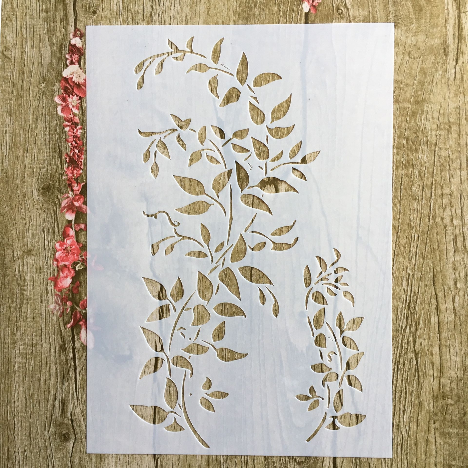 A4 29 * 21cm Tree vine Leaves DIY Stencils Wall Pa... – Grandado