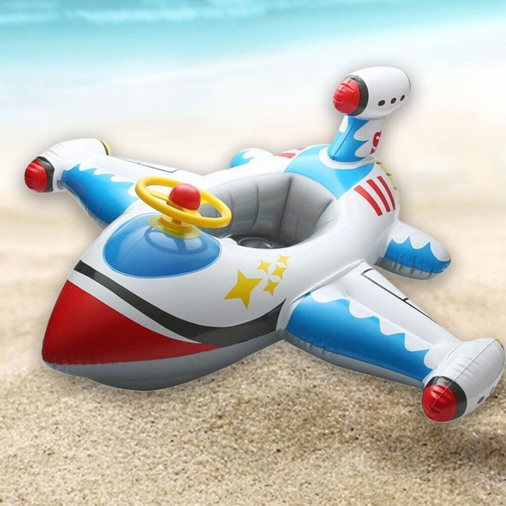 Inflatable Airplane Pool Floats for Kids Swimming Float Seat Boat Pool Ring Summer Fun Swimming Toy Fun Pool Toys Swim Ring Seat