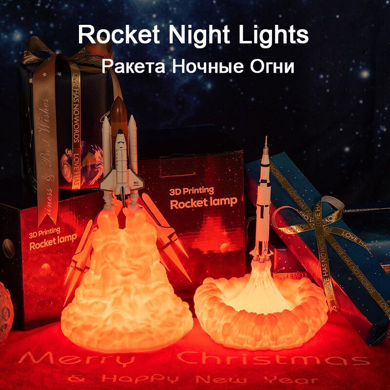 Space Shuttle Moon-Shaped LED Lights, 3D Printed Toys For Aerospace Enthusiasts, Decorative Lighting , Features In