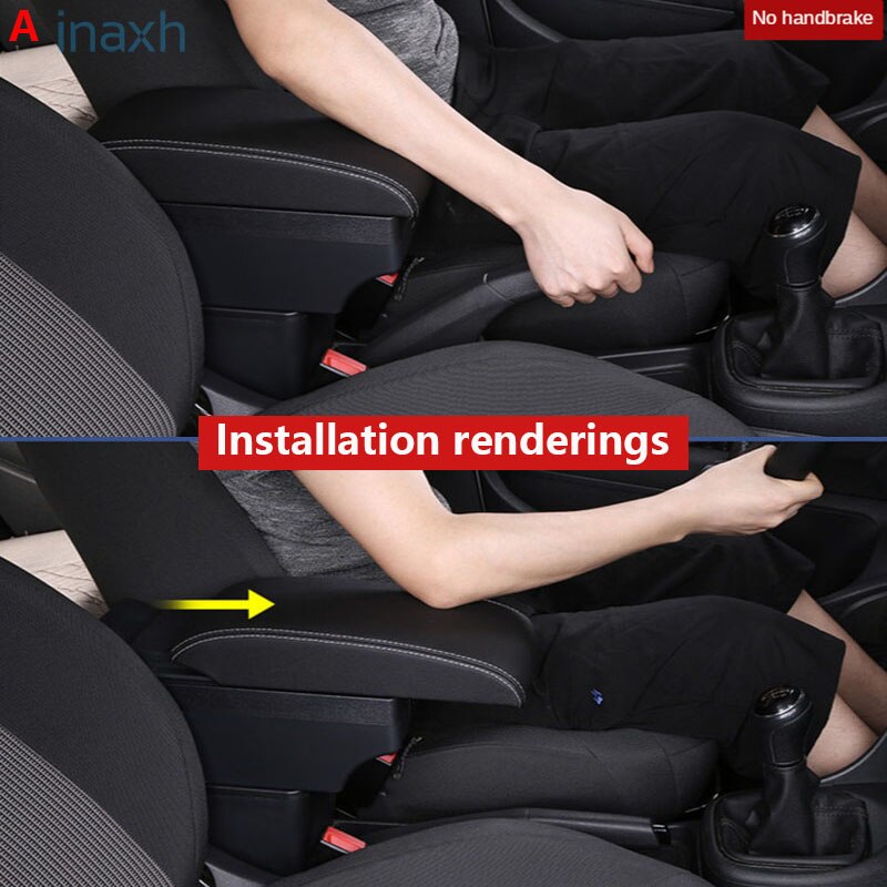 For Hyundai I20 Armrest Interior Parts special Retrofit parts Car Armrest Center Storage box with USB LED light