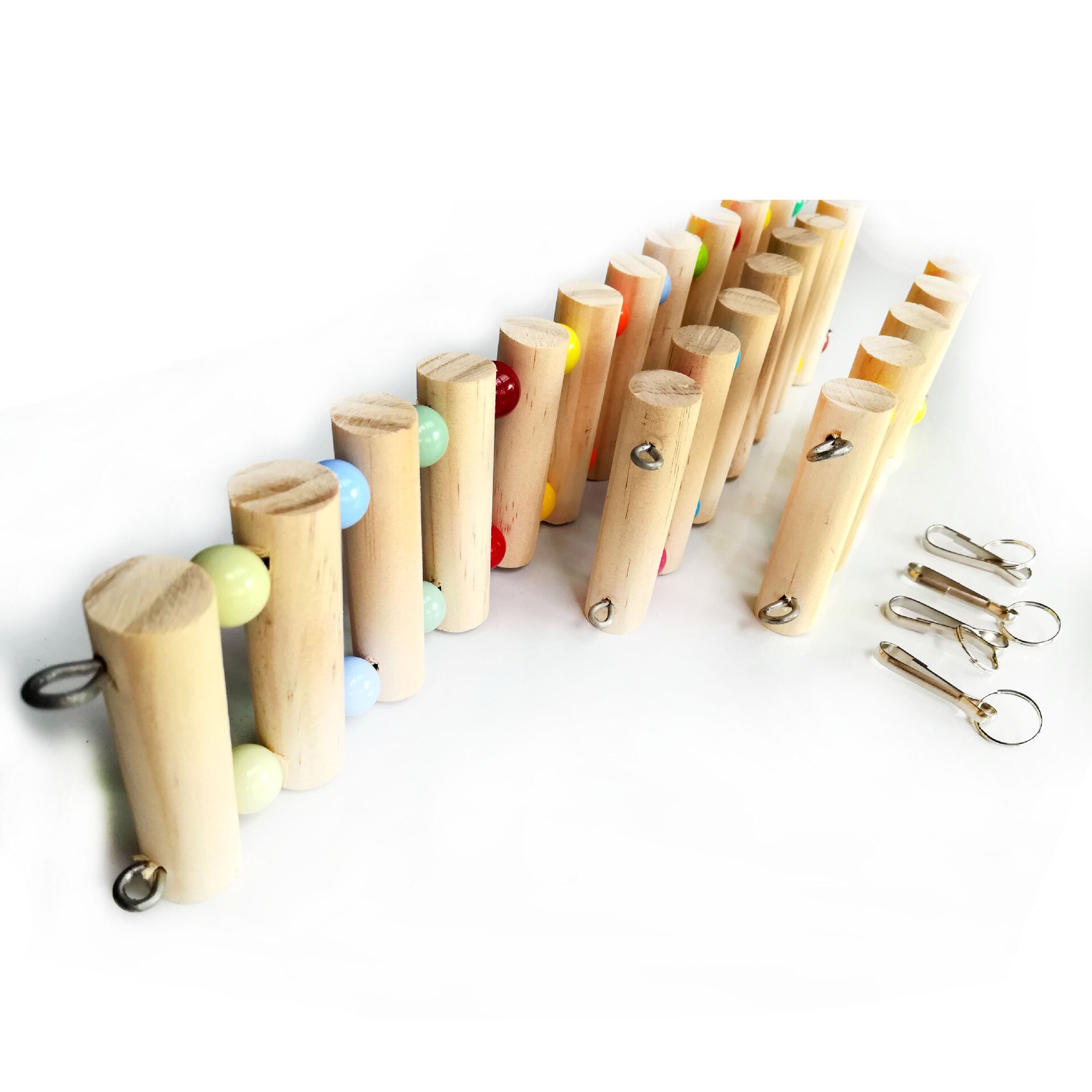 Rainbow Stairs Parrot Suspension Bridge Bird Ladder Climbing Ropeway Hamster Toy Birdcage Bridge Pet Training with 4 Hook