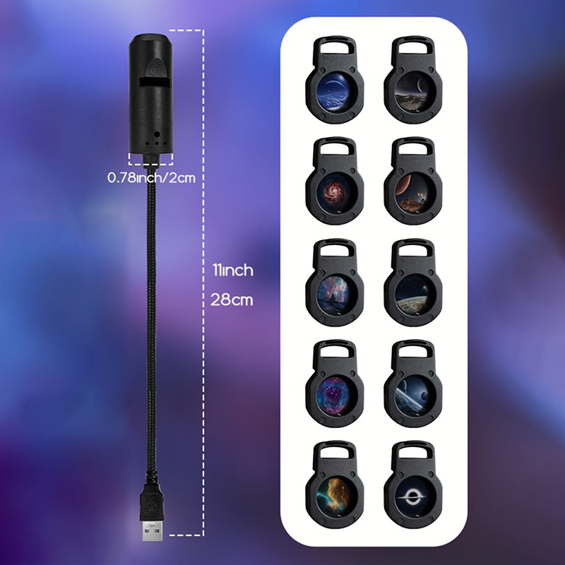 【AN】【NH】LED Galaxy Projection Light 1 Light+10 Pictures Change, LED Galaxy Projector, Starry Sky Lighting Night Light