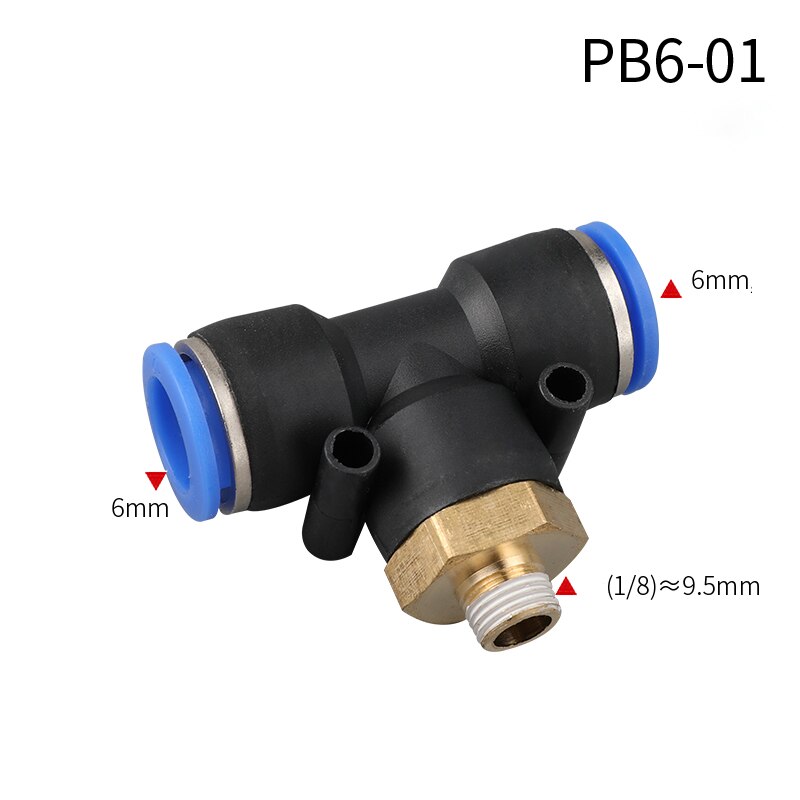 Pneumatyczny Regulator przepływu powietrza 4mm 6mm 8mm 10mm 12mm OD wąż rura regulacja przepływu gazu złącze zaworu 1/8 "1/4" 3/8 "1/2" gwint męski: PB6-01