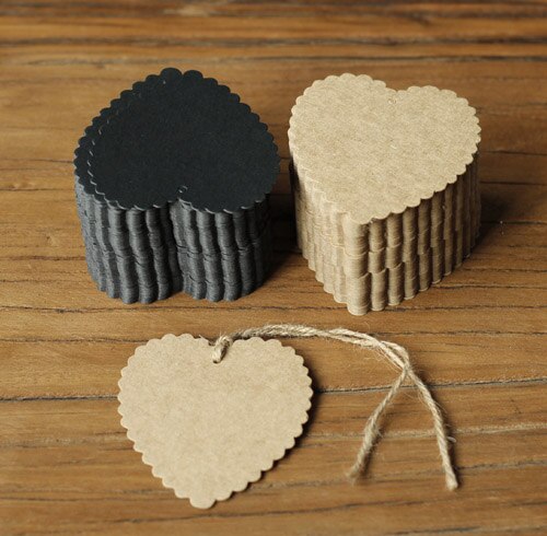 Clothing tag mood message hanging card DIY blank black kraft paper garment hangtag