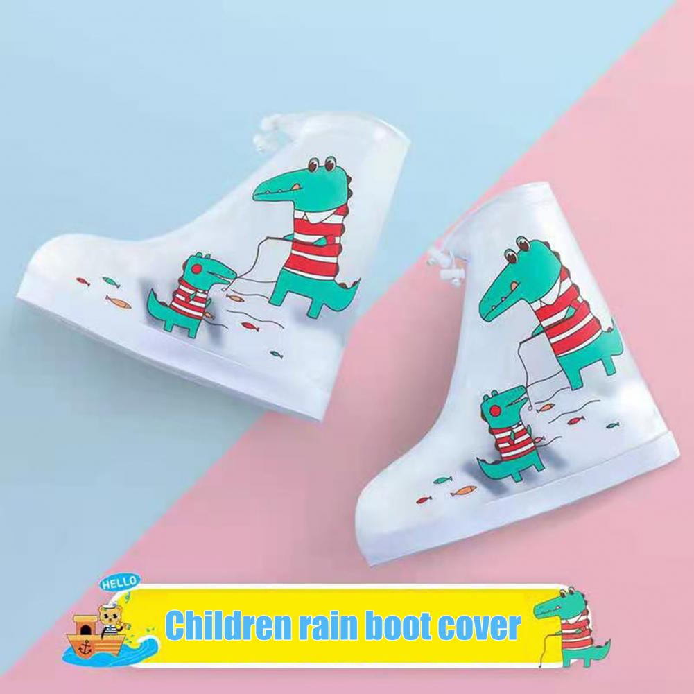 Decorative Kids Rainshoes Smooth Surface Leak-proof Unisex Kids Animal Rain Shoes Galoshes Rainshoes 1 Pair