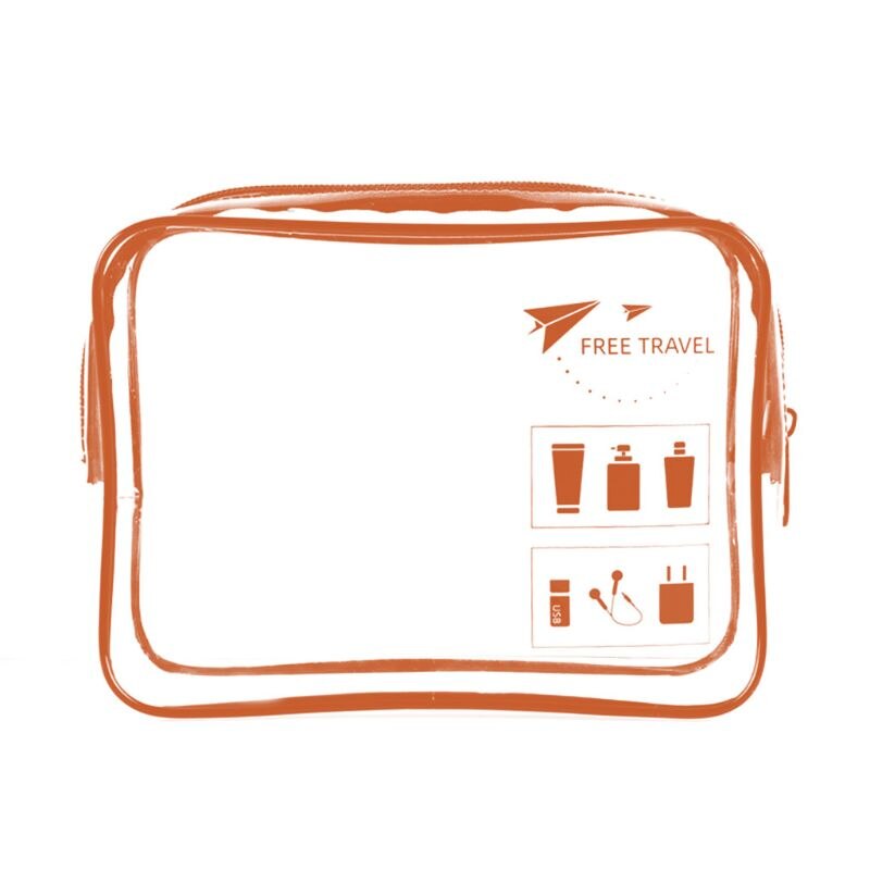 Bolsa de viaje transparente para cosméticos, bolsa para estuche de maquillaje, neceser, neceser, organizador, bolsa de maquillaje: Café