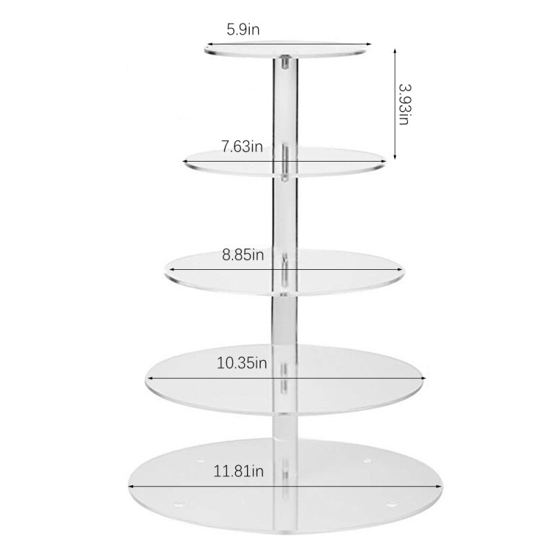 Cake Houder Ronde Acryl Cupcake 3 4 5 6 7 Tier Cake Stand Monteren Demonteren Thuis Verjaardag Gereedschap Party Stand decoratie: C