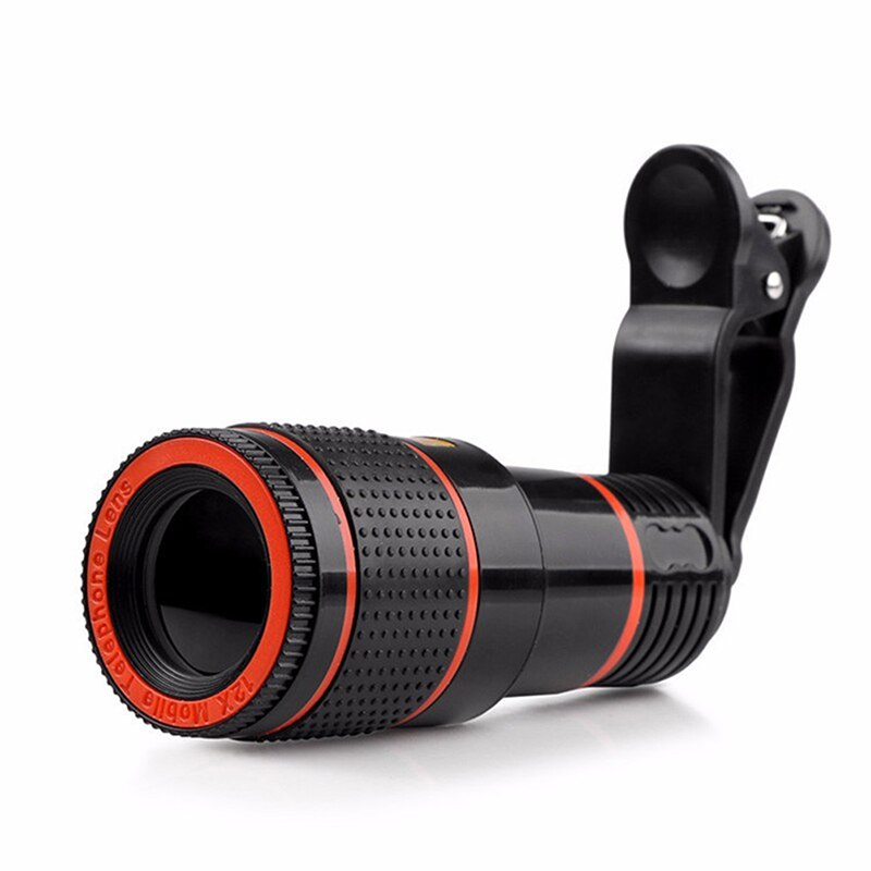 Zoom Monocular Universal 8X 12X HD, lente óptica para teléfono móvil, teleobjetivo de vigilancia de observación para teléfono inteligente IPhone 12 Pro: 8X