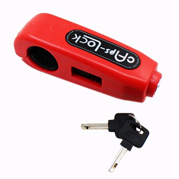 Universal Motorcycle Lock Scooter Handlebar Lock Brake Throttle Grip Anti Theft Protection Security Locks ABS With: Red