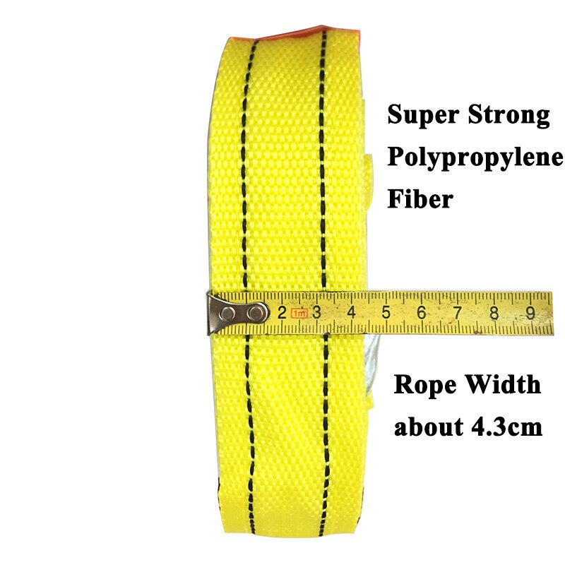 1pc SEEYULE Car Towing Rope Belt 4m 5 tons Emergency Helper Trailer Heavy Duty Pull Towing Bar Straps High Strength Steel Hook