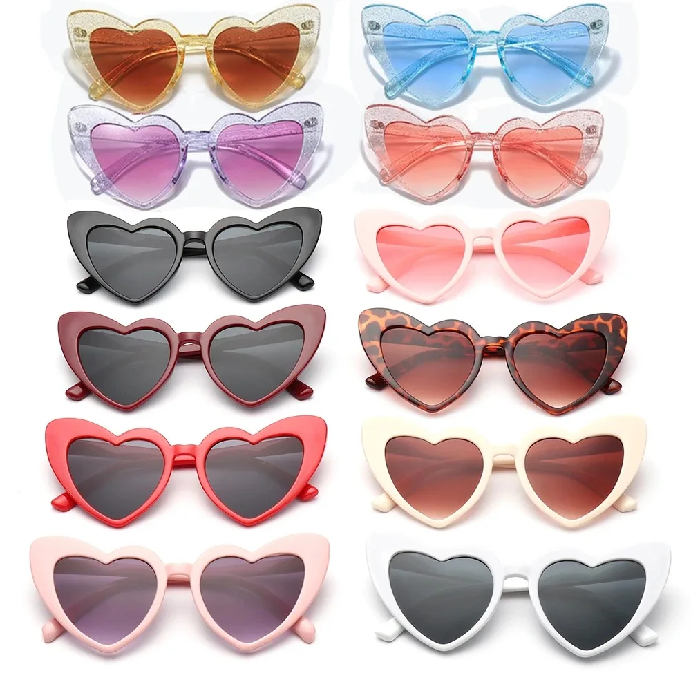 Lunettes de soleil en forme de cœur pour enterrement de vie de jeune fille, décor de mariage, réception nuptiale, fournitures de poule, lunettes pour future mariée et demoiselle d'honneur