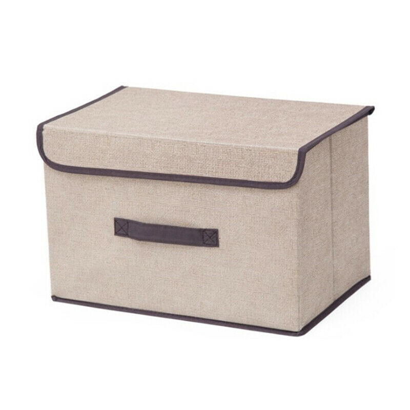 Caja de almacenamiento de cubos para el hogar, ropa interior, calcetines, organizador de guardarropa, cesta plegable de Color sólido, contenedor con tapa en 3 colores
