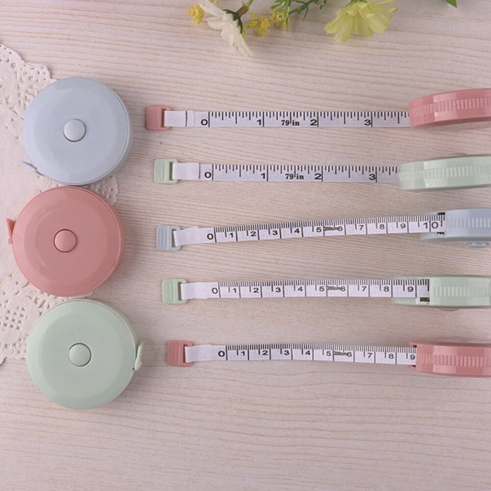 2m Soft Tape Measure Retractable Double Scale Sewing Tailor Ruler Weight Loss Body Measurement Roll Tape Children Height Ruler