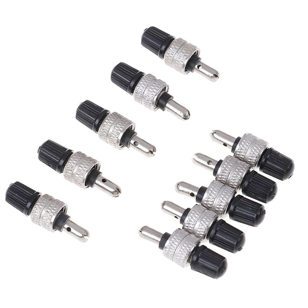 12Pcs Nickel Plated Brass Bike Wheel Tire Valve Core with Cap Bicycle Schrader Valve Ultralight Zinc Alloy MTB Mountain Road