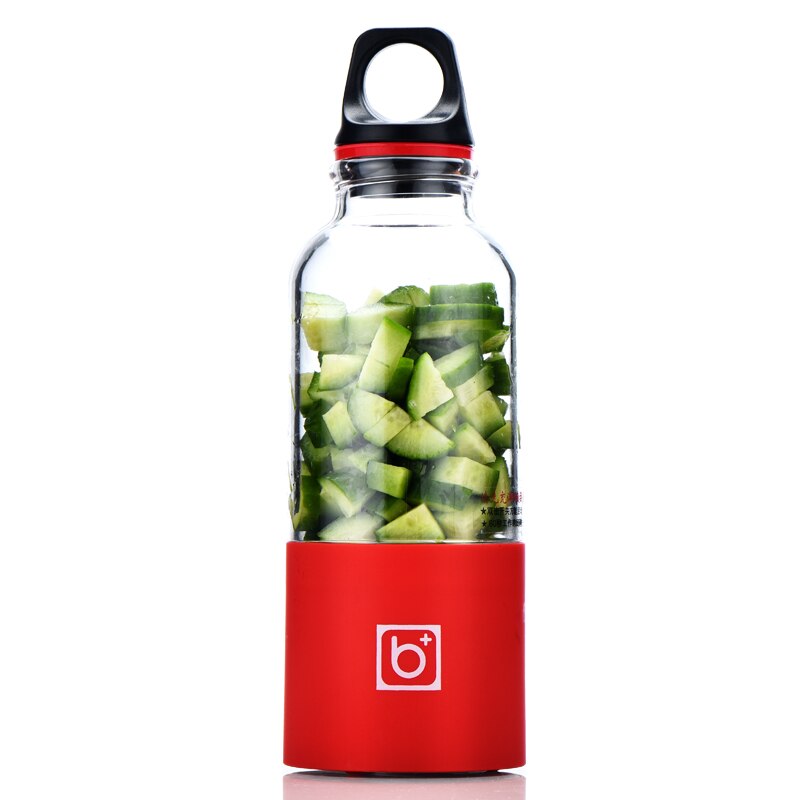 500ml draagbare oplaadbare blender elektrische sapcentrifuge beker groenten fruit sapmaker fles sapcentrifuge blender mixer: Rood