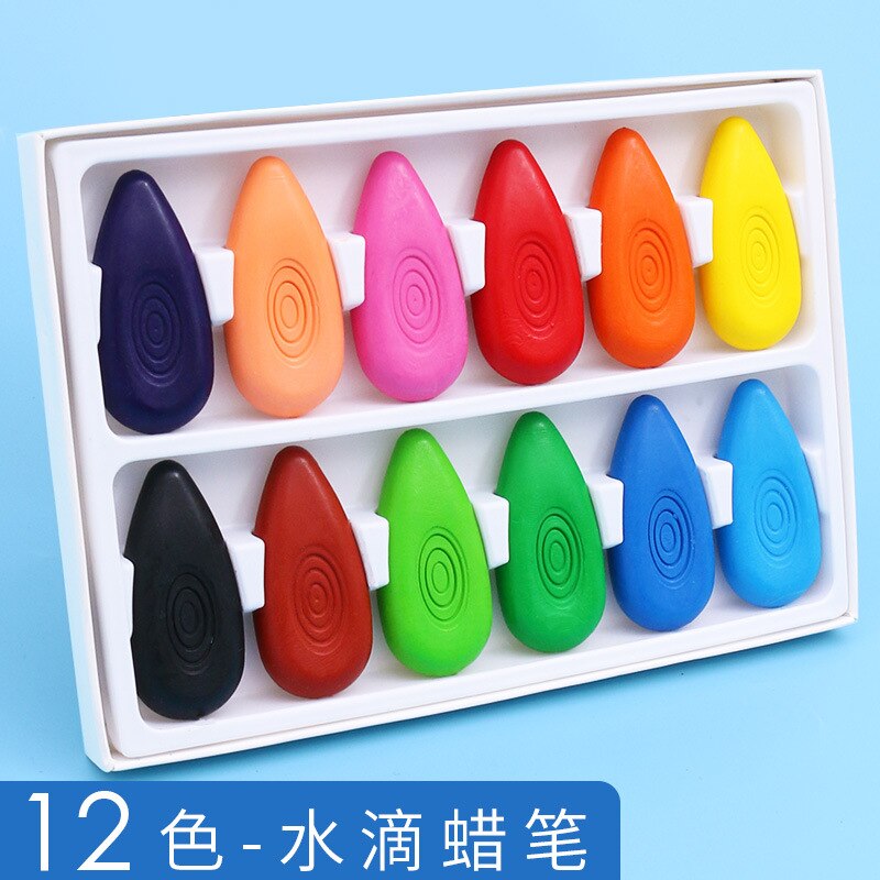 DeLi Water Crayons Children Wax Caryon Kindergarten Baby 12 Colors Graffiti Brush Coloring Pen Art Paintbrush: 12colors
