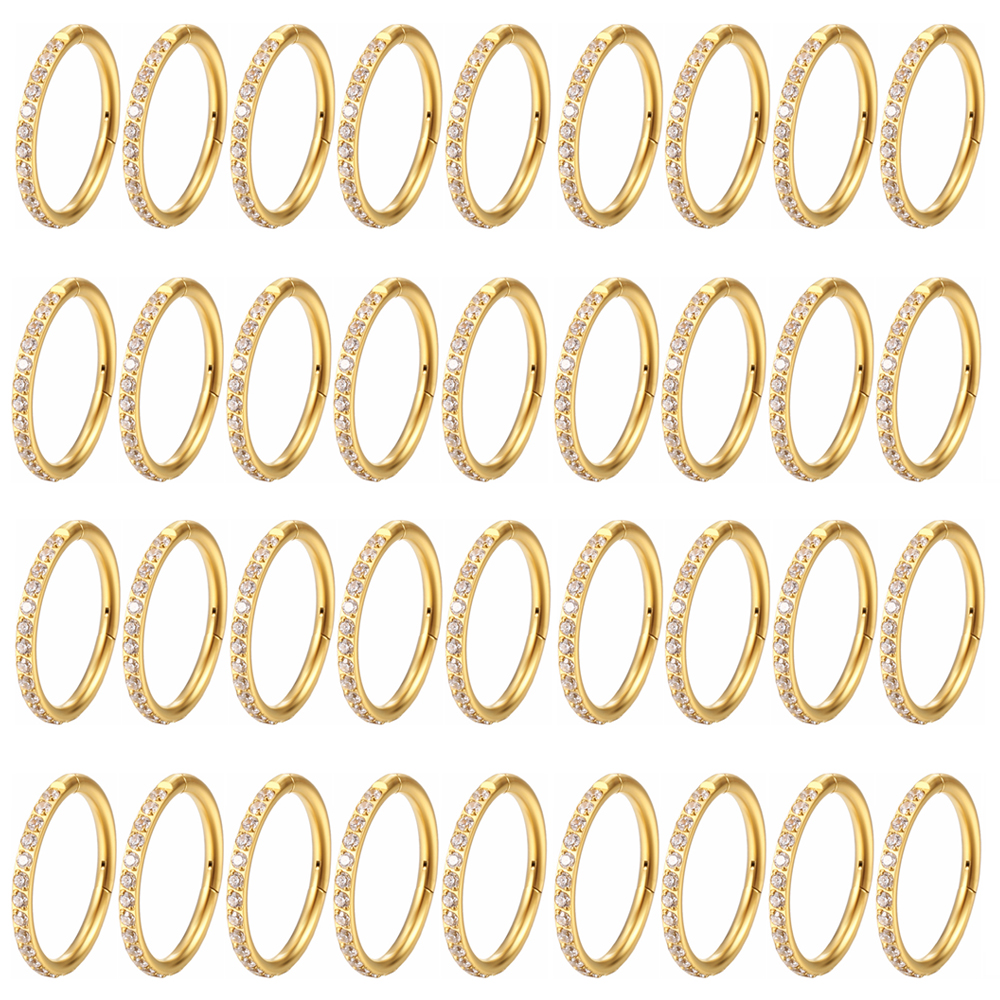 10/50Pc Round Zircon Septum Ring Hoop Cartilage Tragus Helix Small Piercing Nose Ring Earring For Women Body Jewelry Accessorie