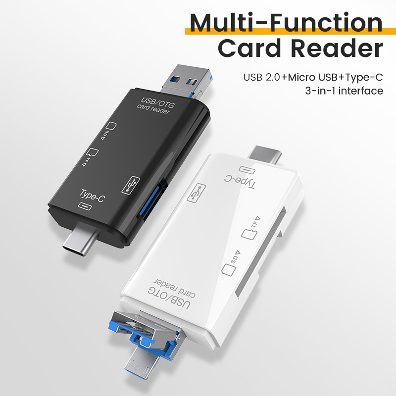 Szybki uniwersalny OTG 6 w 1 wielofunkcyjny czytnik kart USB i USB C i Micro TF Adapter MicroSD do przedłużacza komputera przenośnego