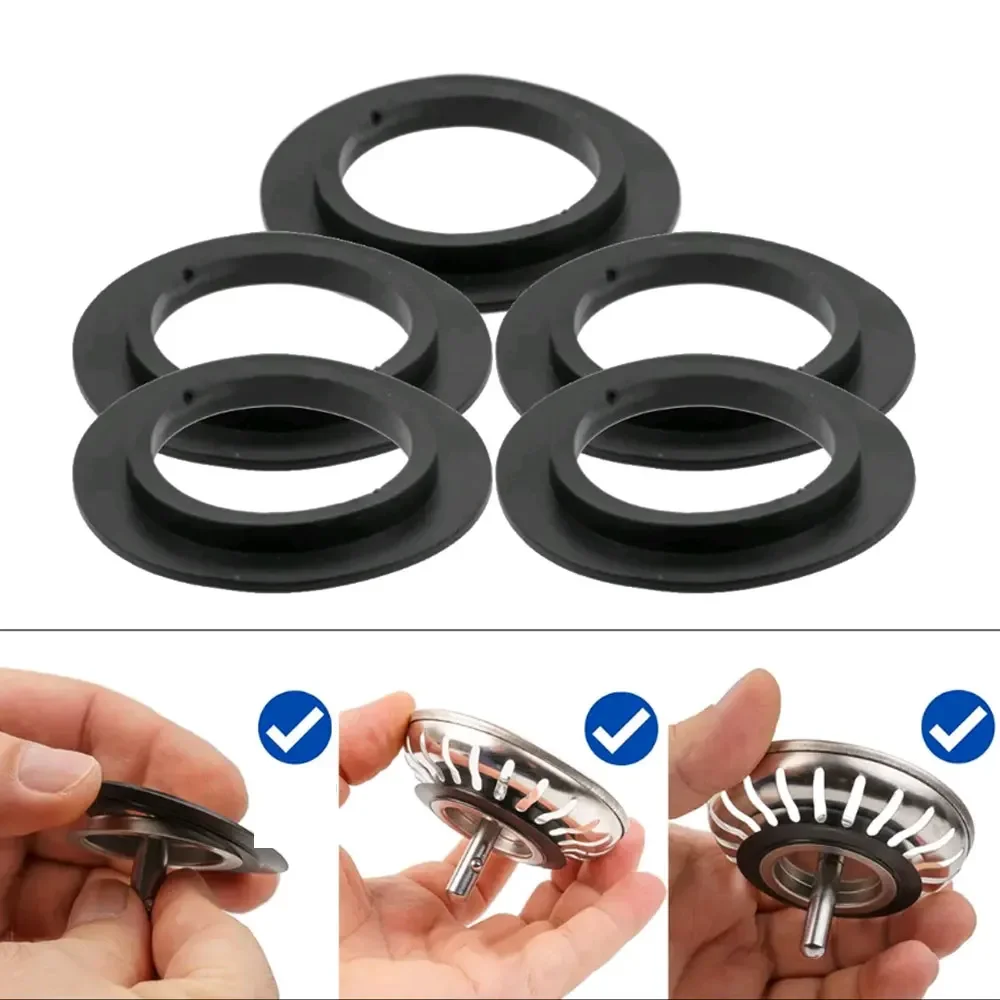Joint d'étanchéité en caoutchouc pour évier de cuisine, bouchon de crépine de panier de bassin, joint de vidange, 78mm, 79mm, 80mm, 82mm, 83mm, 5 pièces