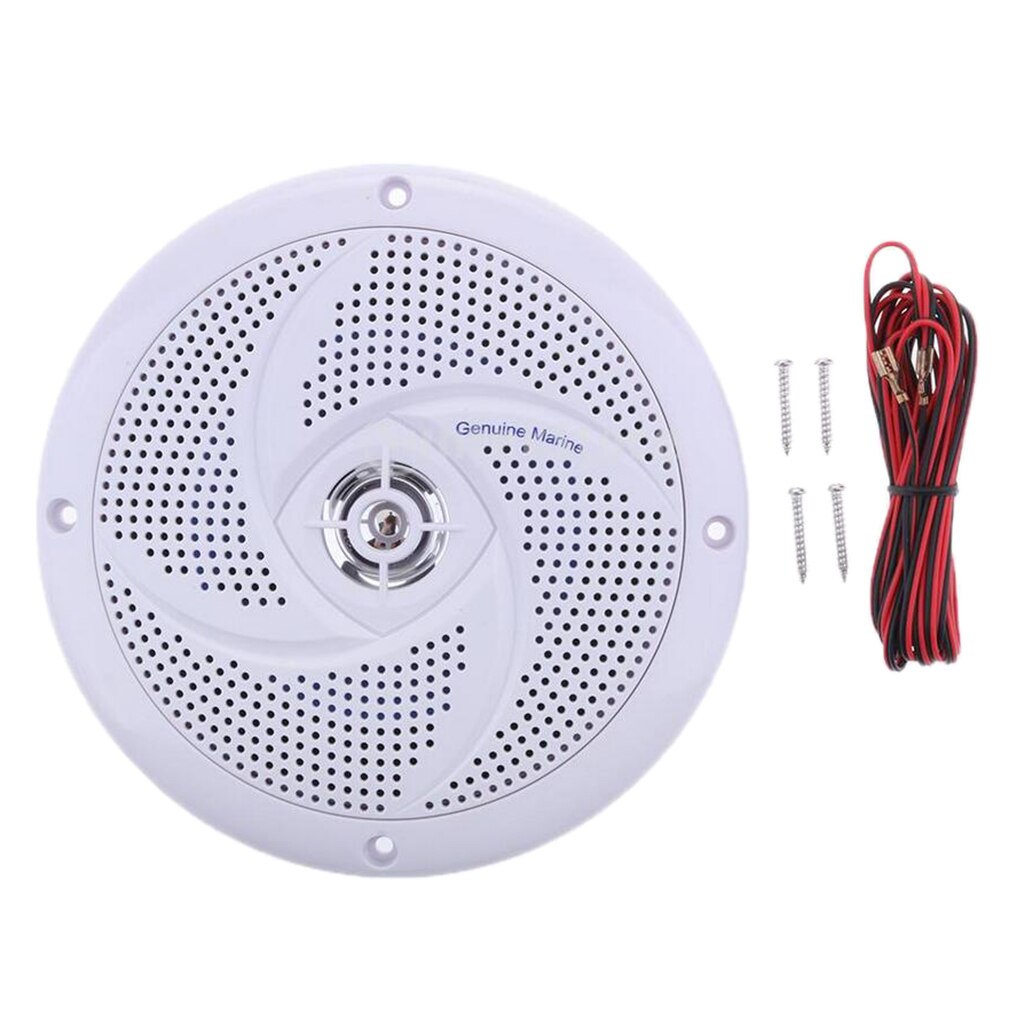 White Ultra Thin Waterproof Round Speaker Sound System for Boat Marine RV