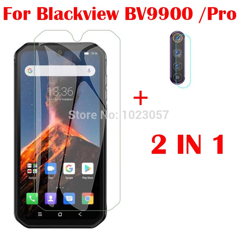 Funda 3 en 1 + cristal templado para cámara, para Blackview BV9900 Pro, Protector de pantalla de cristal para Blackview BV9900 BV9900E 2.5D Glass: BV9900E / 2 in 1