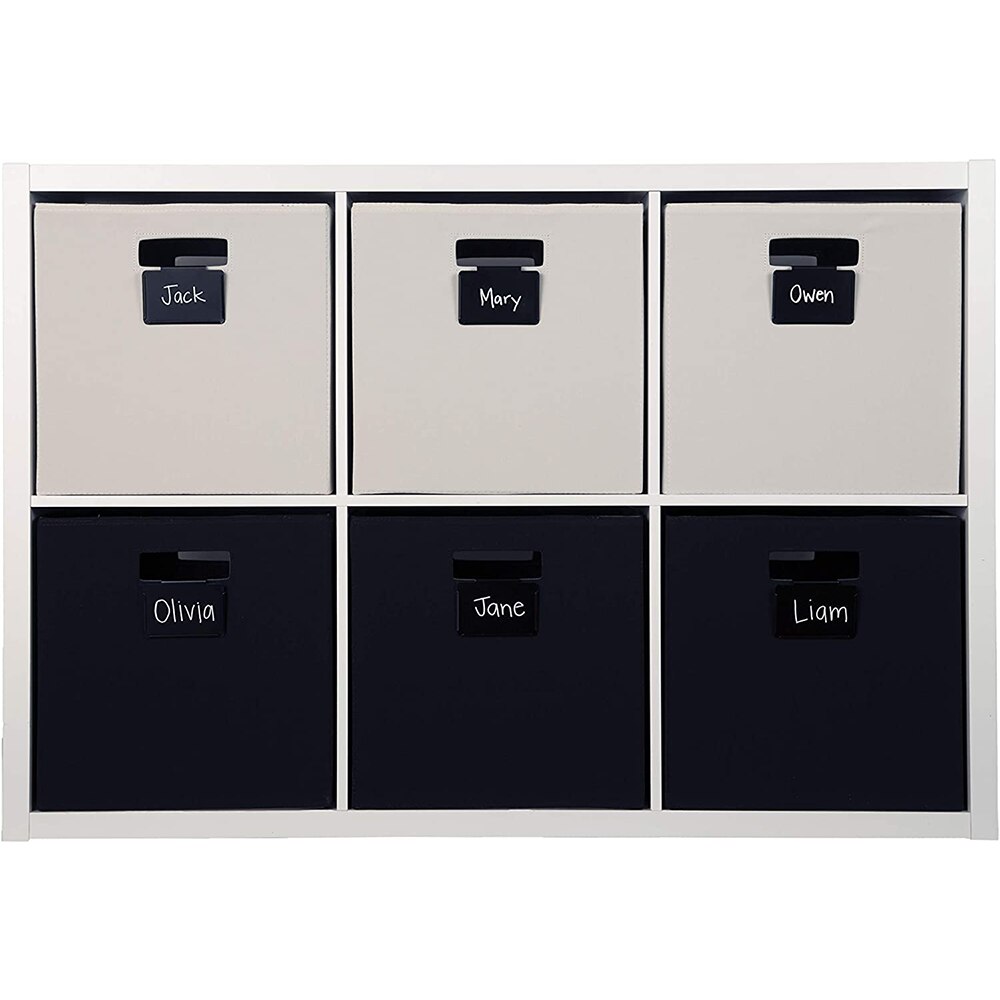 6 Pcs Basket Bin Labels Clip on Label Holders for Storage Bins Metal Hanging Bin Clip Labels Chalkboard Labels for Baskets