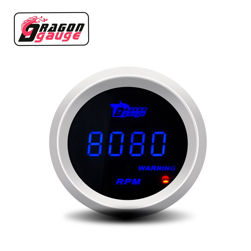 「DRAGON」 52mm Car Tachometer RPM Meter Automobile Tachometer LED Digital Display Factory Sales Car Gauge for 12 Volt Car