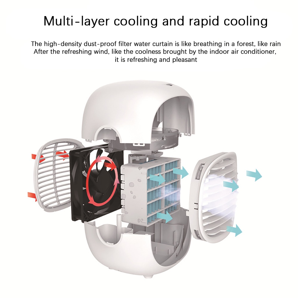 Air Conditioner Air Cooler Humidifier Purifier Portable For Home Room Office 5 Speeds Desktop Quiet Cooling Fan Air Conditioning