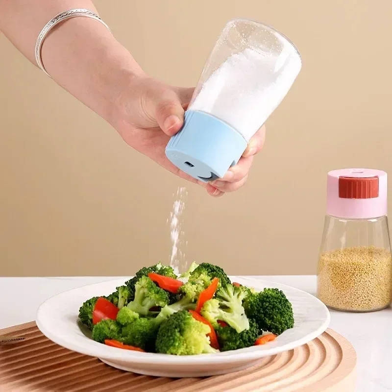 Quantitative Press Salt Shaker Sealed Seasoning Jars Adjustable Measurable Control Spice Containers Kitchen Cooking Essentials