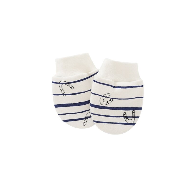 Baby Anti Scratching Cotton Gloves+Ears Hat+Foot Cover Set Mittens Socks Beanie 54DF