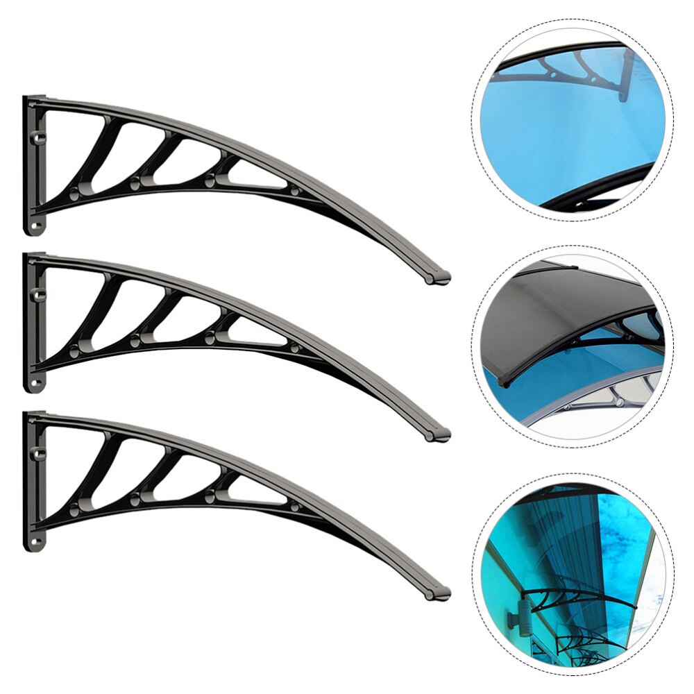 3 Pcs Outdoor Balcony Awning Support Rain Cover Bracket Sturdy Awning Holder: Default Title