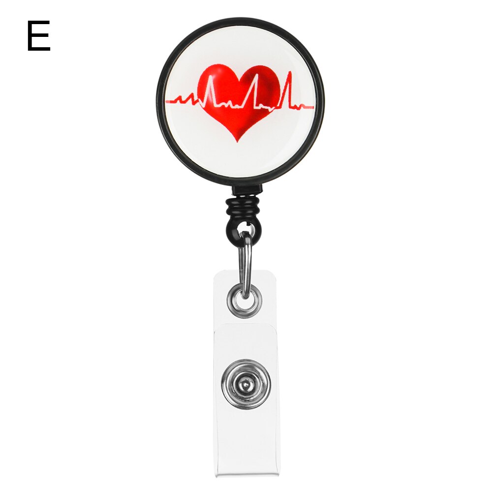 1Pcs Intrekbare Verpleegkundige Badge Houder Grappige Reel Werk Tag Met Alligator Clip Naam Card Plaat Id Card Houders kantoorbenodigdheden: E