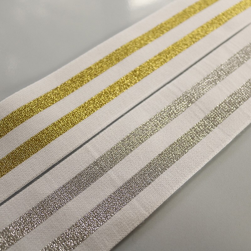 50 meter 50mm glitterstreep elastiek polyester diy kleding naai accessoires taille elastiek band