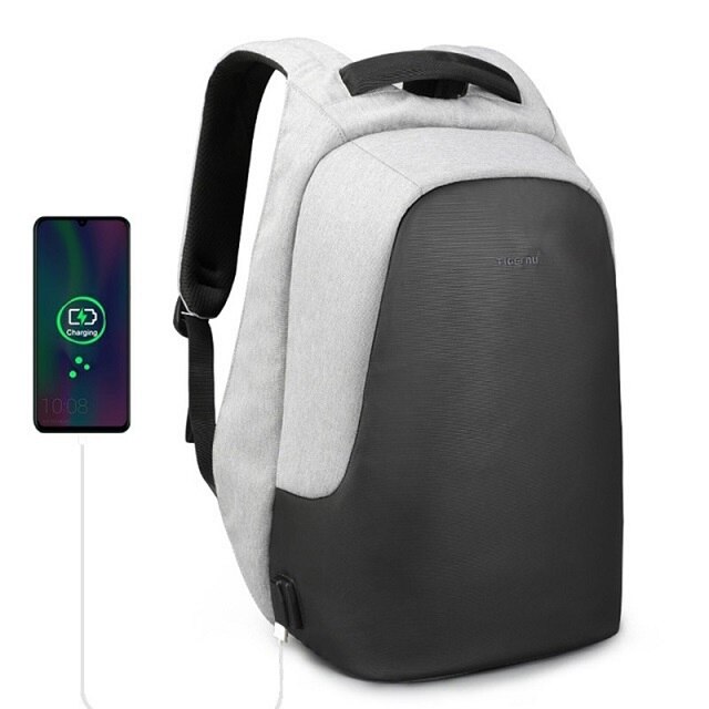 Tigernu Rucksack Anti Theft für 15,6 zoll Laptop Mochilas Splash für Männer Frauen Rucksack mit USB Lade Reise: Grey