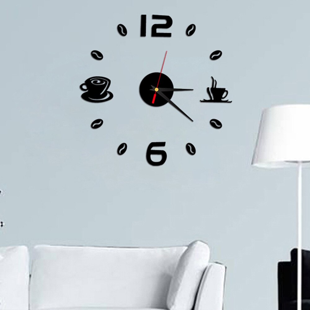 Alarm Clock Acrylic DIY Self Adhesive Interior Wall Decoration Clocks Radio Reveil Avec Projection
