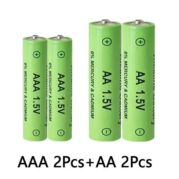 1.5V AA+AAA Ni Mh Rechargeable Battery, AAA Alkaline 3800-3000Mah,For Flashlights, Toys, Clocks, MP3, Nickel Hydrogen Batteries: green