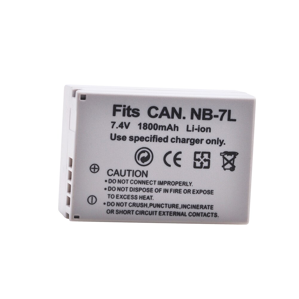NB-7L Batterij 1800Mah NB7L Nb 7L Li-Ion Batterij + Led Dual Usb Oplader Voor Canon Powershot G10 G11 G12 SX30 SX30IS Digitale Camera