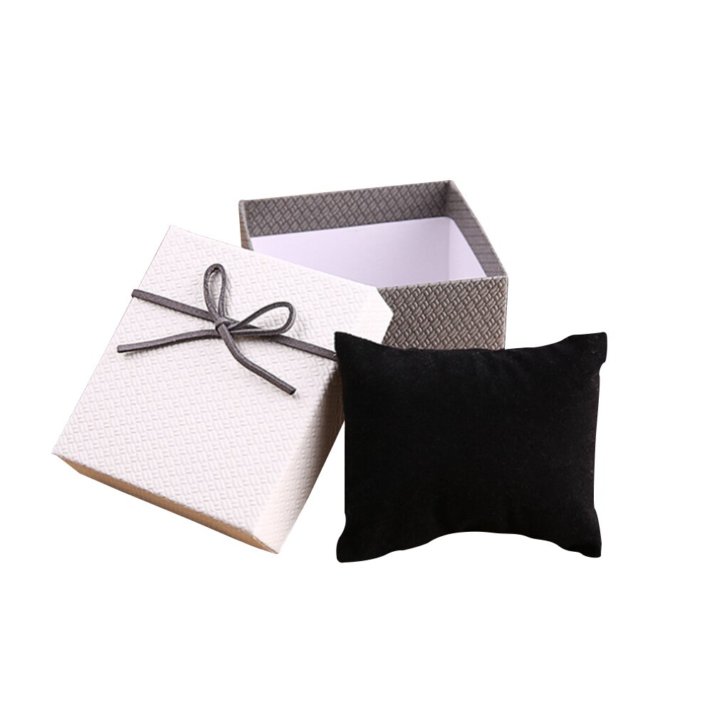 Square Watch Box Wrist Watch Display Collection Storage Bracelet Jewelry Watch Organizer Box Case Holder with Pillow Cushion: A4